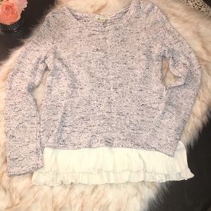 Double Zero Pleated Frill Knit Sweater